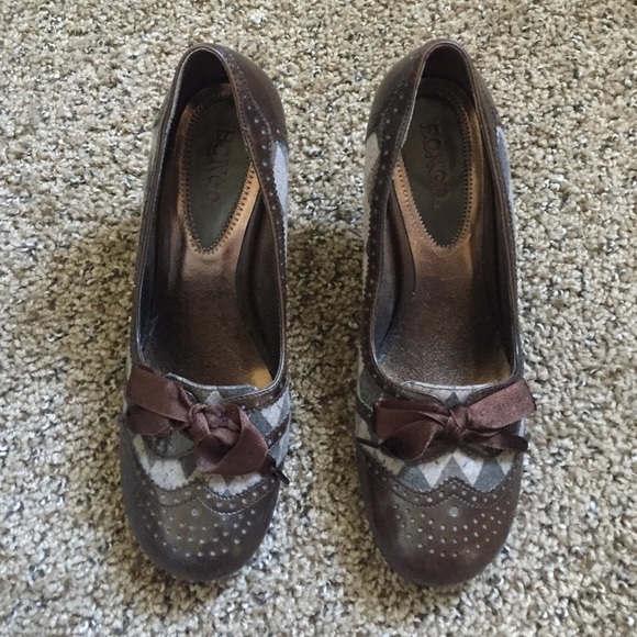 Bongo brown/green pumps - Picture 1 of 3