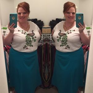 Turquoise Circle Skirt Lane Bryant