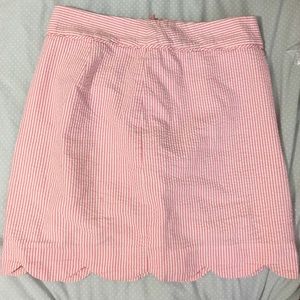 Vineyard Vines Pink Seersucker Scalloped Skirt