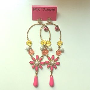 Betsey Johnson Ladybug Chandelier Earrings