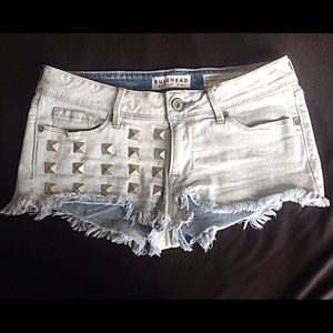Lightwash Studded Jean Shorts