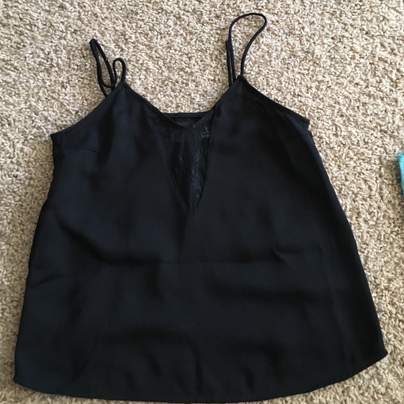 Black lace inset tank