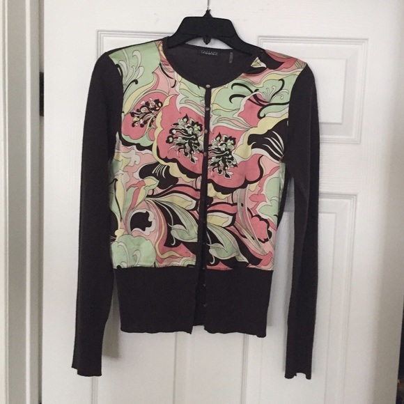 tahari mixed media sweater