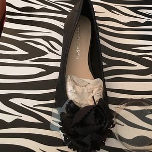 Franco Sarto flower ballet flat- black- sz 6m