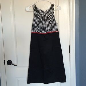 Black and White Dress With Red Belt