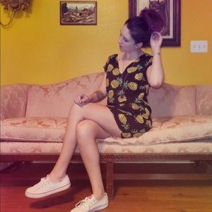 Adorable pineapple dress with zipper pockets