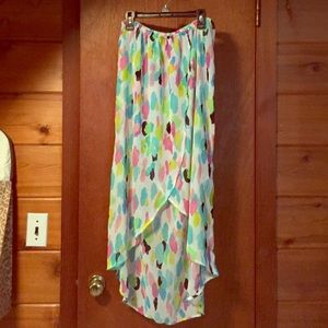 NWT Forever 21 Sheer High/Low Sarong-style Skirt