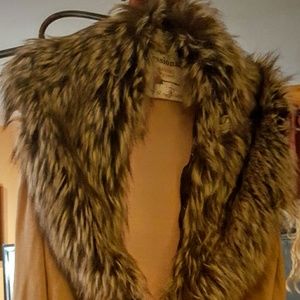 Faux Fur removal collar sweater