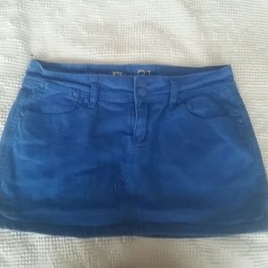 Blue denim mini skirt