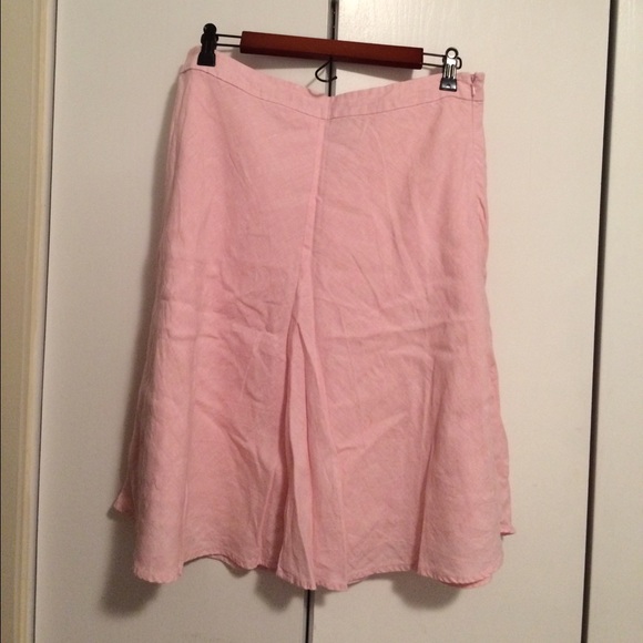 pink linen Banana Republic A-line skirt