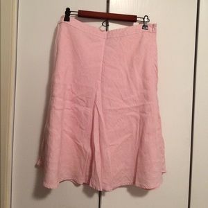 pink linen Banana Republic A-line skirt