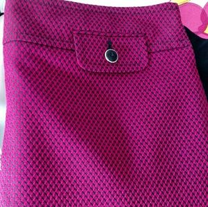 Raspberry Pink / Black Ann Taylor LOFT Skirt