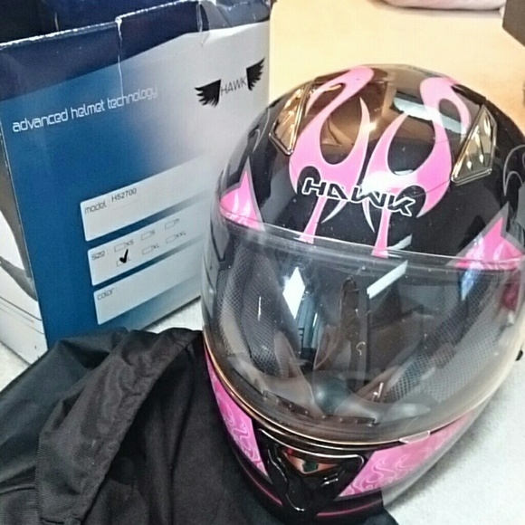 Hawk Motorcycle helmet used DOT approved.