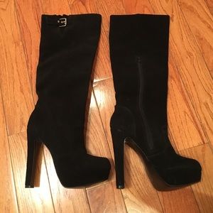 Steve Madden Suede black high boots