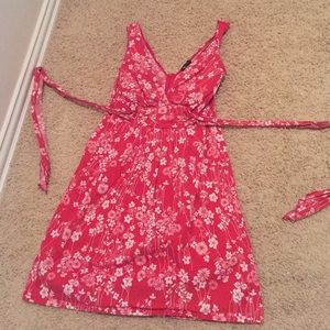 Red and White Floral Party Dress