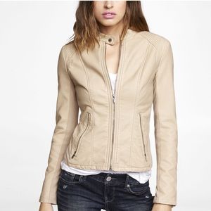 Express Minus the Leather Moto Jacket in beige