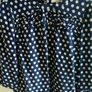 Boden navy blue polka dot blouse
