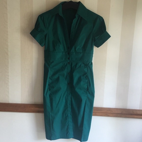 Express Teal Shirt Pencil Dress Size 2
