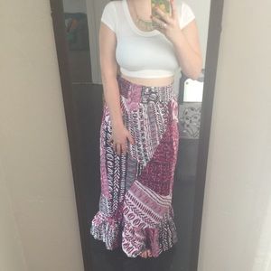Tribal High Waisted Maxi Skirt
