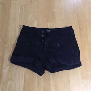 High-Waisted Black Jean Shorts