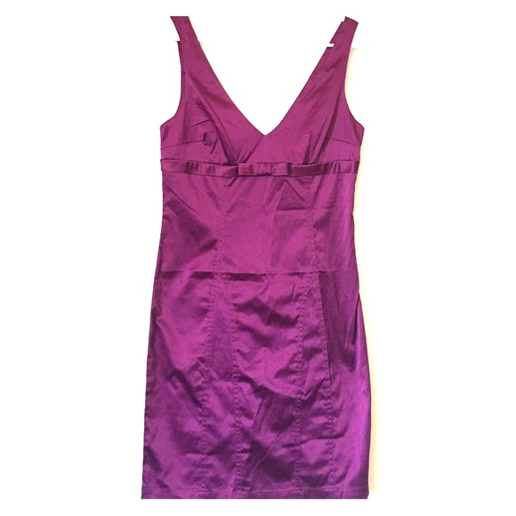 Fuchsia satin dress Size L