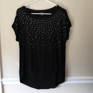 SOLD - Forever 21 black t shirt with silver studs.