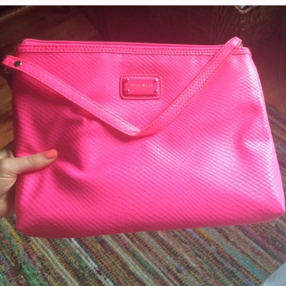 Nine West hot pink clutch. Never worn!