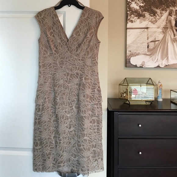 Nude lace cocktail dress