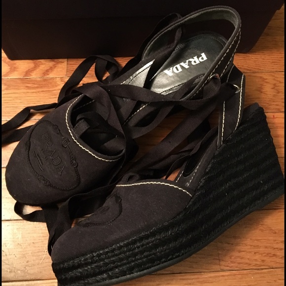Prada Shoes - Prada Espadrilles Shoes; Black 10