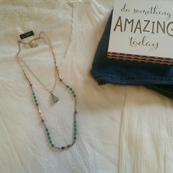 White cotton boho Jcrew lightweight shirt