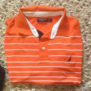 Orange nautical polo shirt