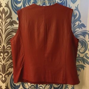 Red leather vest