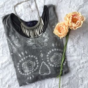 Grey skull long sleeves top💀