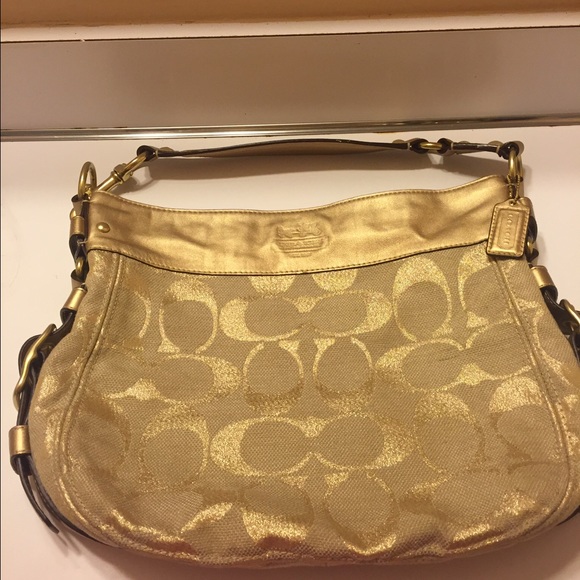 Authentic gold Coach bag