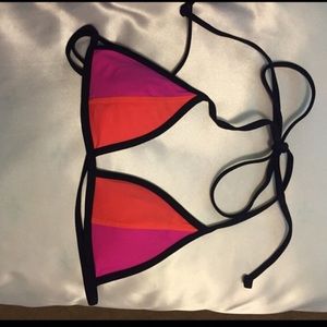 PINK triangle halter bikini top
