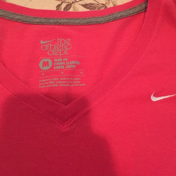 Sold in Bundle/ Pink Nike V neck Tee - Picture 2 of 3