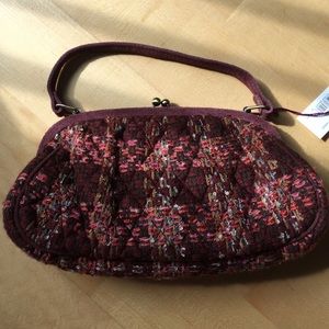 Vera Bradley Kisslock Purse Tweed and Luggage Tag