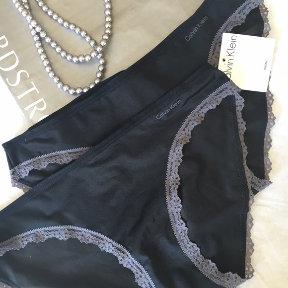 2/$10 Calvin Klein Bikini Panties Black Small