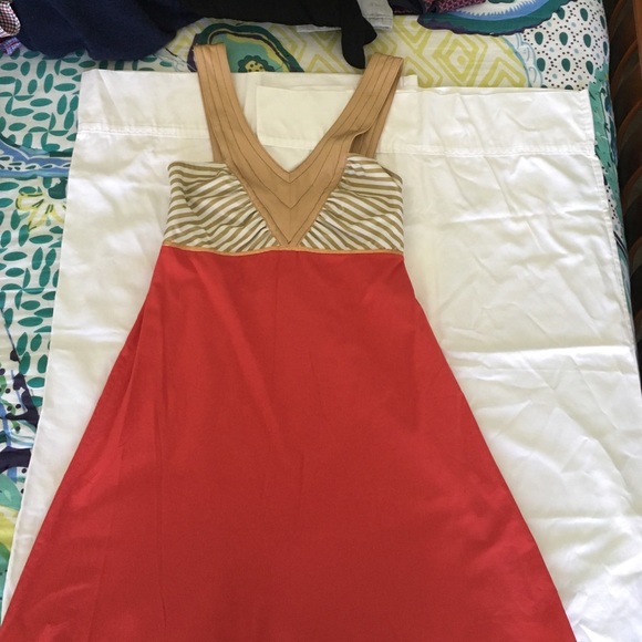 Gold and red dress