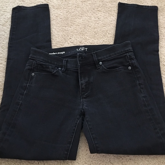 Loft black modern straight jeans
