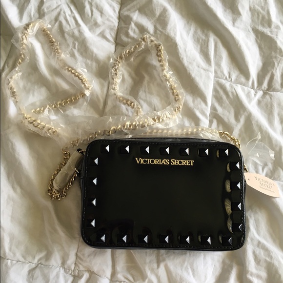 Victoria Secrets Black Studded Crossbody Bag