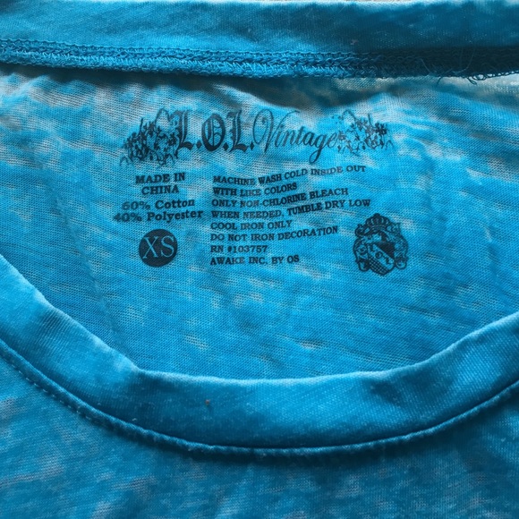 lol vintage blue/white hand top - Picture 2 of 4