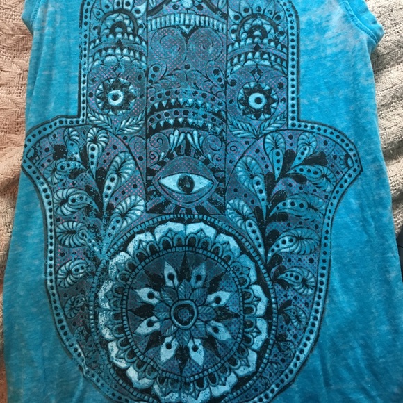 lol vintage blue/white hand top - Picture 4 of 4