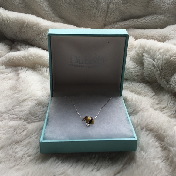 Sterling silver bumblebee necklace.