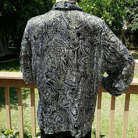 Chico's Black & Silver blouse -Chico's Size 3