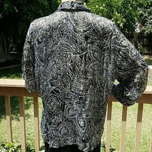 Chico's Black & Silver blouse -Chico's Size 3