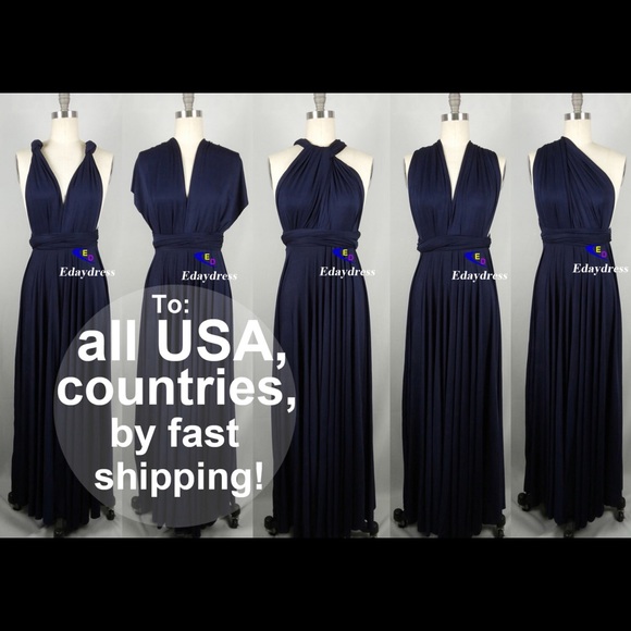 Multi Wrap Convertible Infinity Navy Dress