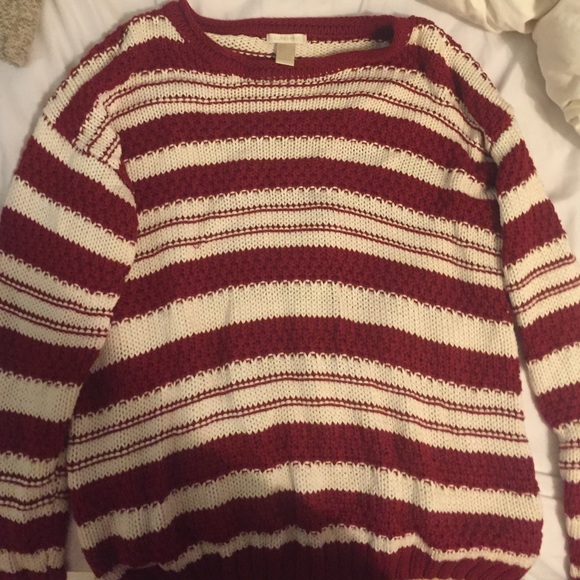 Red and white sweater