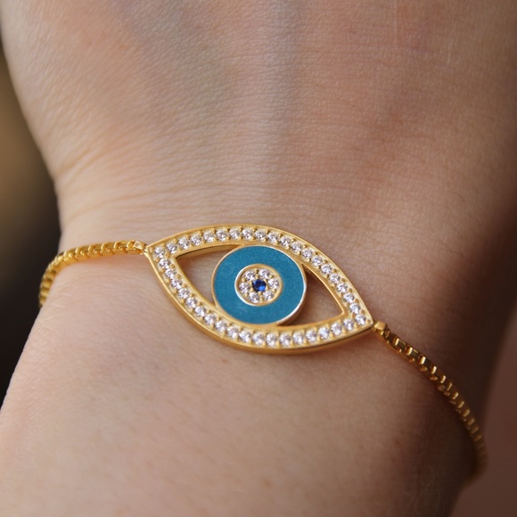 Jewelry - Sterling w/ 14K Overlay Eye Adjustable Bracelet