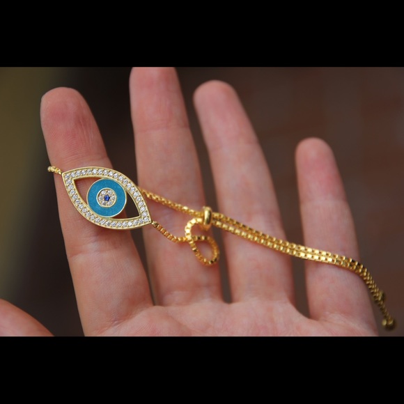 Sterling w/ 14K Overlay Eye Adjustable Bracelet - Picture 3 of 4